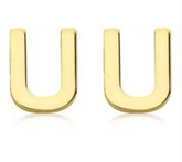9K YG MINI INITIAL 'U' STUD E/R